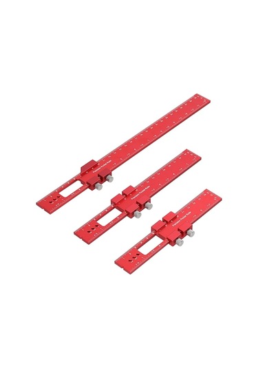 Alüminyum Ahşapçılık Ölçü Çizgi Aleti Seti: 16/20/30cm, İki Ölçüm Sistemi, 45-90 Derece, Cnc Lazer İşlemli, 3'lü Paket