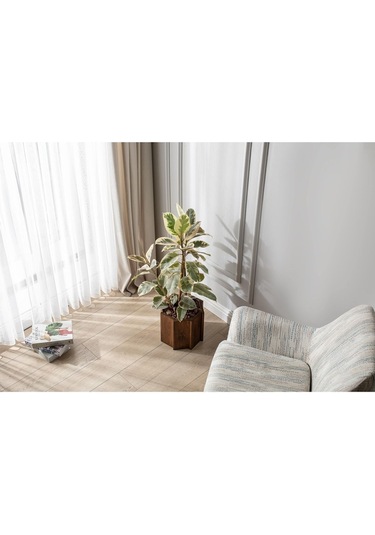 Halohope El Yapımı Doğal Ahşap Büyük Dekoratif Modern Kaliteli Bahçe Balkon Saksı Saksılık Stant Çiçeklik