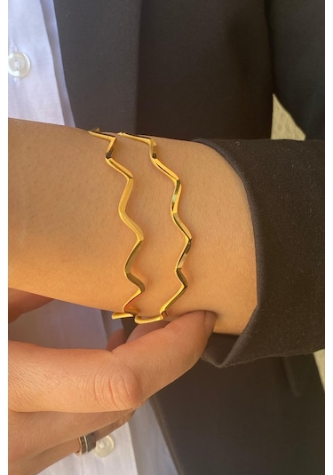 Zümrüt Sarraf 22 Ayar Altın Kadın 10 Gram Tek Adet Zikzak İşçiliksiz Bilezik