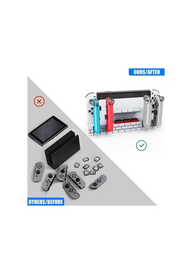 Sw488 Nintendo Oyun Kartları Depolama Hızlı Şarj Dock İstasyonu Siyah