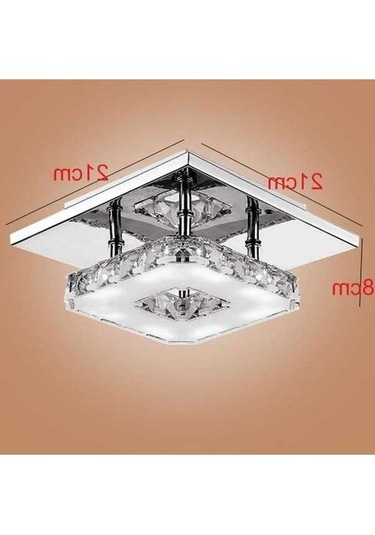 Novahub Beyaz Modern Kristal Kare Yüzük Tavan Işığı, 12w Led, Gömme Montaj, Restoran/koridor/aydınlatma Beyaz