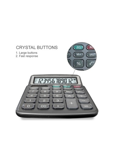 Singree 12 Haneli Büyük Solar Güç Lcd Ekran Büyük Tuşlu Masaüstü Hesap Makinesi Ofis Okul Ev Çocuk Öğrenci Muhasebeci Diğer