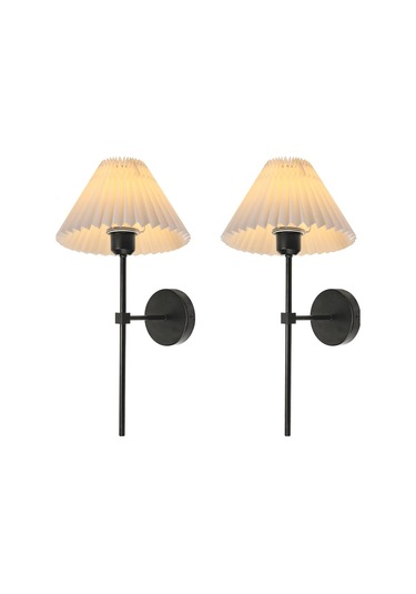 Modern Tasarım Umbrella Aplik Elektrikle Çalışır Krem Abajur 1 Adet Siyah Siyah