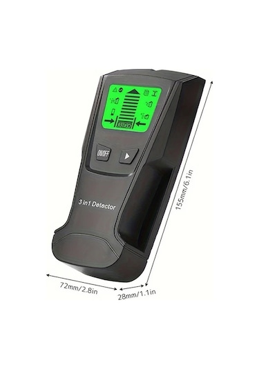 Elmpaly Siyah 3'lü Metal Ağaç Dedektörü Lcd Ekranlı Duvarda Metal Ahşap Kiriş Ve Kablo Tarayıcı