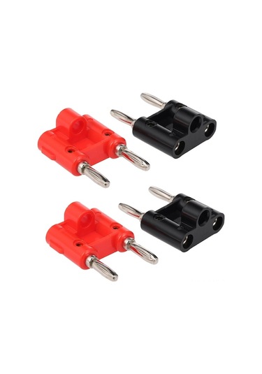 2 Çiftli 4mm Altın Kaplı Muz Şarjı, Siyah-kırmızı Hoparlör Audio Bağlantı Adaptörü, Çapraz Konnektör