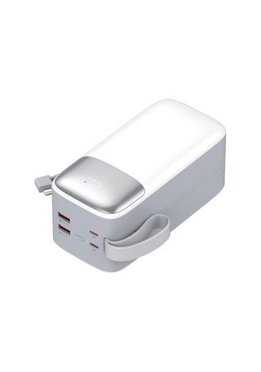 Sword SW-50PO3 50000 Mah Pd 22.5 W Hızlı Şarj Kendinden Kablolu Type-c & Lightning Powerbank Beyaz