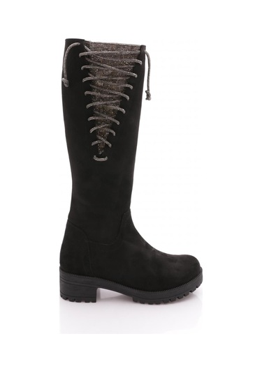 Dgn 600 Kadin Çizme Siyah Süet