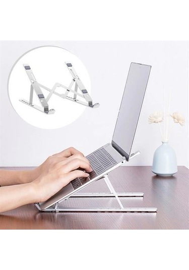 9068317361598 - Buffer Ayarlanabilir Dizüstü Destek Tabanı Tamamen Katlanabilir Taşınabilir Laptop Yükseltici
