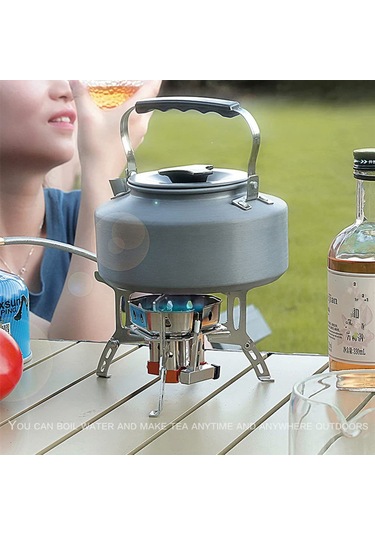 Hombey Taşınabilir Çift Katlı Çelik 3 Ateşli Fırın - Rüzgar Engeli, Hızlı Isıtma, 30kg Yük Kapasitesi, Piknik/outdoor Mutfak Gümüş