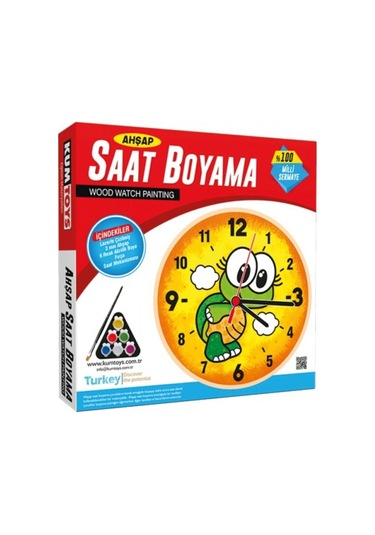 Saat Boyama ve Ahşap Kalemlik ve Kumbara Boyama (2'li Set)