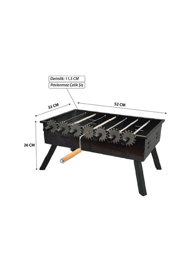 Nurgaz Çevirmeli Kara Mangal Siyah