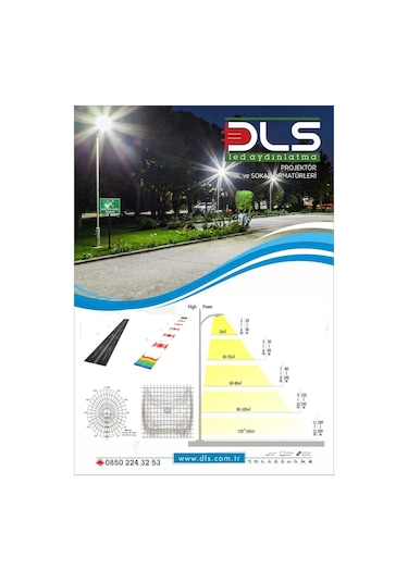100w Led Yol Sokak Armatür Dls Park Bahçe Çevre Site Bina Dış Mekan