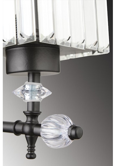 İstanbul Avize Cabo Tekli Siyah K-10 Kristal Taşlı Aplik Siyah