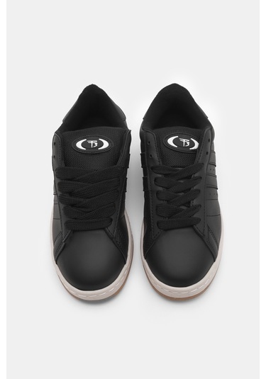 Tonny Black Kadın Siyah Siyah Termo Taban Yanı Şeritli Bağcıklı Spor Ayakkabı Tbzer005 322 Siyah Siyah