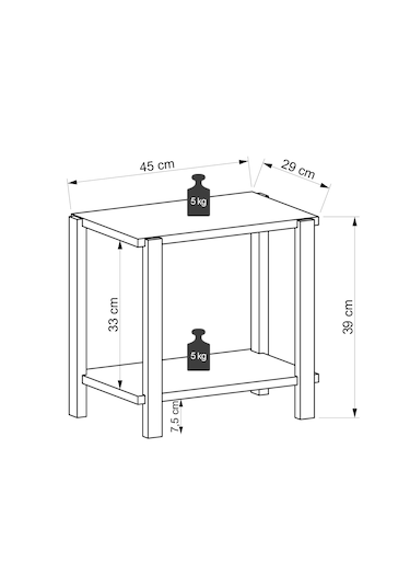 Lagomood Zenith Sehpa Antrasit Ceviz