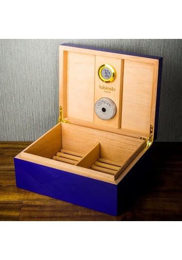 Lubinski Blue Lion Humidor Puro Kutusu Mavi Lake 40s