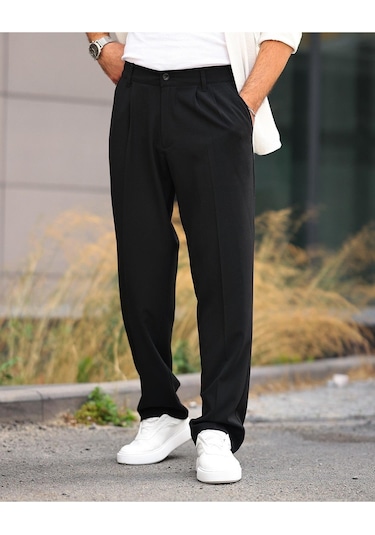 Baggy Kumaş Pantolon Siyah