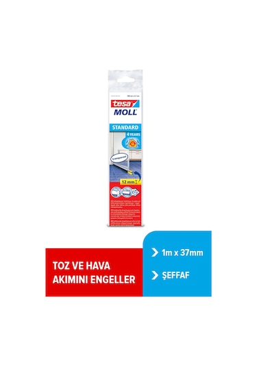 Tesamoll Kapı Altı Hava Akımı Önleyici Fırça, Standart , Şeffaf, 1m X 37mm Diğer