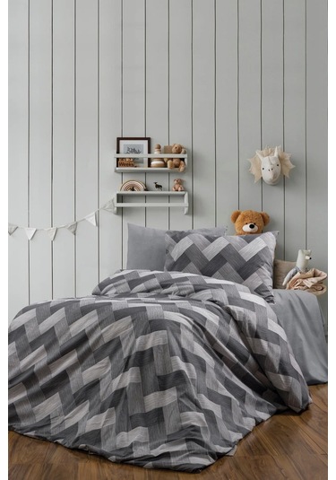 Antrasit Çift Kişilik Nevresim Takımı Antrasit