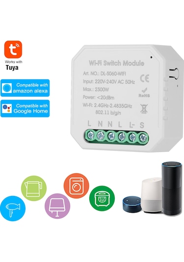 S6564-1 Tuya Mini Dıy Tek Yönlü Küçük Vücut Akıllı Anahtar