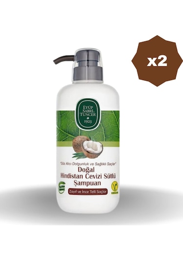 Eyüp Sabri Tuncer Hindistan Cevizli Şampuan 600 Ml - 2 Adet Tüm Saçlar