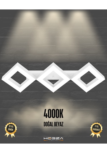 Amigo Beyaz Kasa, Doğal Beyaz Işık Modern Plafonyer Led Avize Beyaz