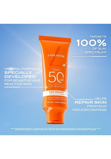 Lancaster Sun Beauty Sensitive Skin Mineral Face Cream Spf50 50 Ml Güneş Kremi