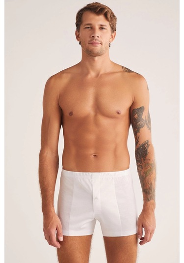 Kom Elite %100 Merserize Short Boxer Beyaz