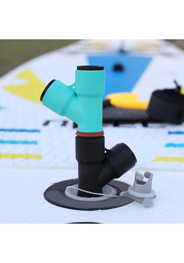 Şişme Bot Hava Valfi Adaptörü Çift Kafa Hava Pompası Adaptör Konnektörü Mavi