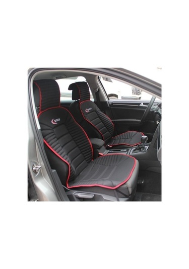 Daewoo Nubira Lüks Oto Koltuk Minderi Ön 2'li Set Bumerang Siyah Kırmızı