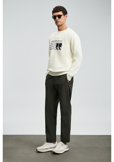 Lufian Shadow Erkek Sweatshirt Kırık Beyaz Kırık Beyaz 112030174100510 Beyaz