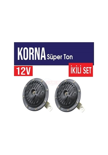 Araç Korna 12v Super Tone 130mm Siyah 2 Adet