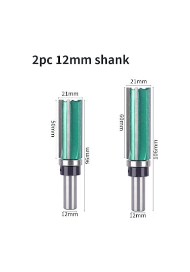 Reedark Ahşap Freze Ucu 4 Telli Düz Bıçaklı, Rulmanlı, Yuva Açma, Ahşap İşleme, 12 Mm Sap, 2'li Set