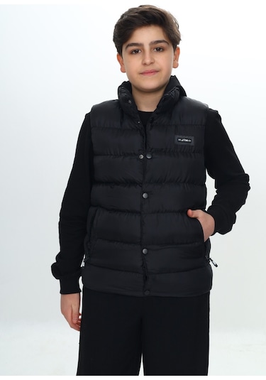 Toontoy Erkek Çocuk Göğsü Armalı Şişme Yelek Siyah