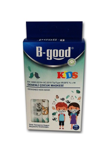 B Good Kids Desenli Çocuk Maskesi 5*10 Adet
