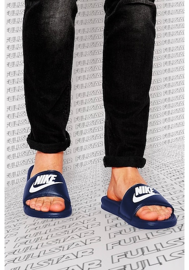 Nike Futura Benassi Slide Hard Blue Unisex Tek Bantlı Tek Bantlı Lacivert Lacivert