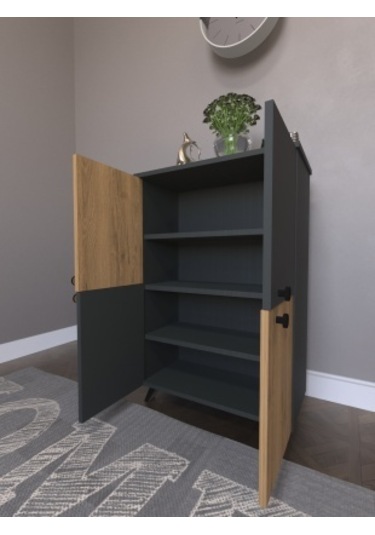 Esyah 4 Kapaklı Ayakkabılık Ahşap - Beyaz