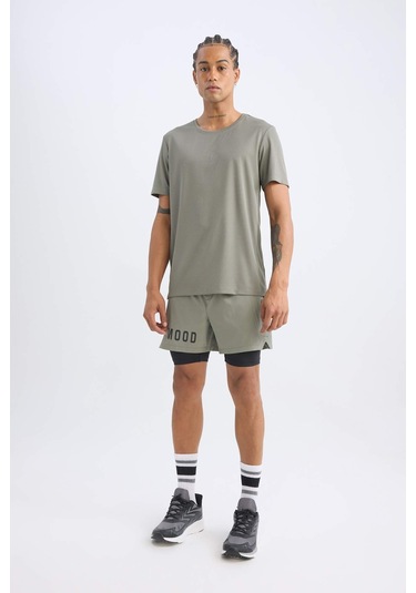 DeFactoFit Slim Fit Dar Kesim Fermuarlı Telefon Cepli Sporcu Taytlı Şort Z2147AZ25SPKH457