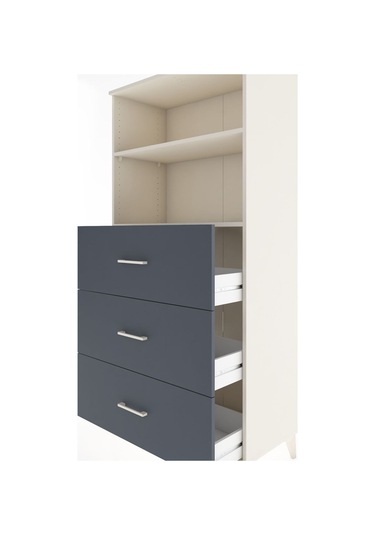 Hyperion Dolap 2 Raflı 3 Çekmeceli 88x44x182 Aytaşı-antrasit Aytaşı