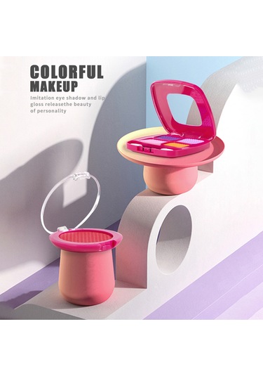 Geekyou Kızlar İçin Eğlenceli Makyaj Seti, 16 Parça Oyun Kosmetik Kiti, Saklama Çantalı Hediye Paketi Çok Renkli