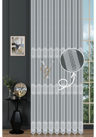 12p9480 Tül Perde V-fikse Ekru