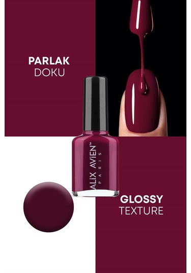 Alix Avien Bordo Oje 21 Yüksek Pigmentli Uzun Süreli Kalıcılık Hızlı Kuruma Nail Lacquer 21