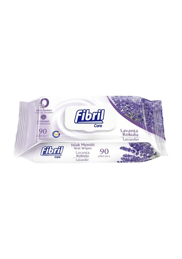 Fibril Islak Havlu Mendil 90 Yaprak Lavanta Plastik Kapaklı (24 L