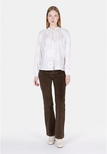 Colins Regular Fit Hakim Yaka Düz Kadın Beyaz Uzun Kol Gömlek Cl1073349 Cl1073349 Q1.v1 Wht Beyaz