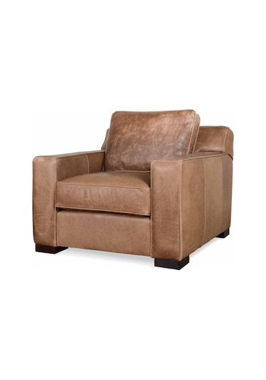 Hanelmobilya Hanel Mobilya Durham Chester Berjer Tekli Koltuk Kahve Suni Deri