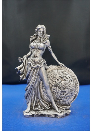 Frigga Annelik Tanrıçası Heykeli 22 Cm Mitolojik Biblo, Ev Dekor Ve Hediyelik Gümüş