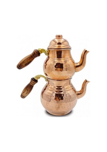 Çaydanlık Bakır Büyük Boy Kırmızı Çekiç Model Kırmızı