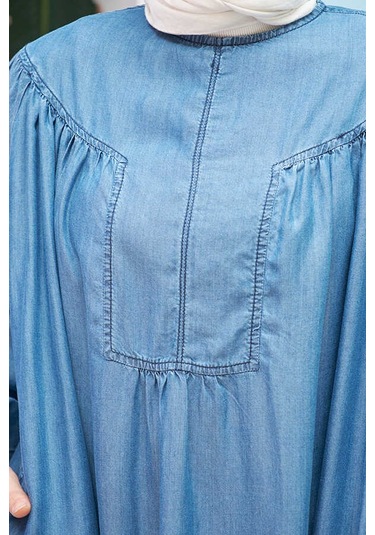 Neways 6634 - Tensel Denim Elbise Koyu Mavi