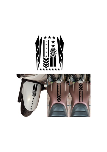 Monyee Motorcycle Dekoratif Vinil Sticker Seti Siyah - Kolay Kurulum, Dayanıklı, Fiyak, Tank, Gövde Dıy Dekorasyonu