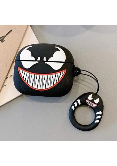 Microsonic Aipods Uyumlu 4.nesil / Anc Kılıf Cartoon Figürlü Silikon Crtn-fgr-vnm Kırmızı - Gümüş